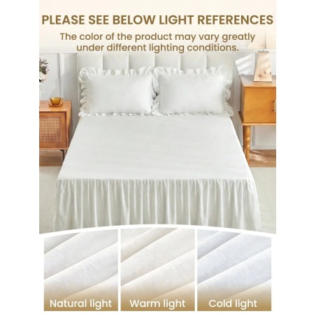 Silky Bed Skirt with Ruffled Hem - Twin to King Sizes