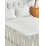 Silky Bed Skirt with Ruffled Hem - Twin to King Sizes