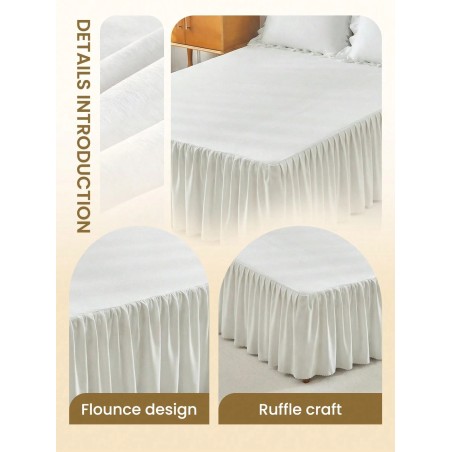 Silky Bed Skirt with Ruffled Hem - Twin to King Sizes