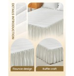 Silky Bed Skirt with Ruffled Hem - Twin to King Sizes