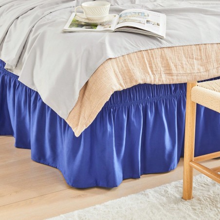 VOLTITO Elastic Bed Ruffle Skirt - 15" Drop Microfiber Adjustable