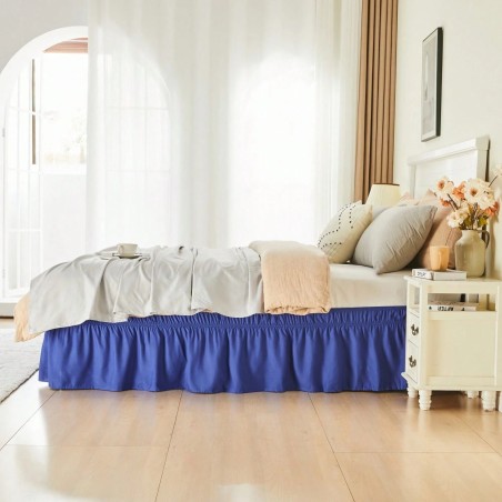 VOLTITO Elastic Bed Ruffle Skirt - 15" Drop Microfiber Adjustable