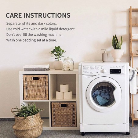 VOLTITO Elastic Bed Ruffle Skirt - 15" Drop Microfiber Adjustable