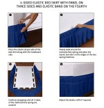 VOLTITO Elastic Bed Ruffle Skirt - 15" Drop Microfiber Adjustable