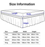 VOLTITO Elastic Bed Ruffle Skirt - 15" Drop Microfiber Adjustable