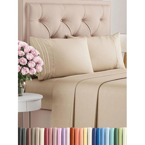 4-Piece Luxury Hotel Sheet Set - Cooling Summer Bedding
