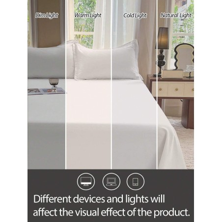 Lightweight Breathable Polyester Bedsheet - Solid Color Modern Bedding