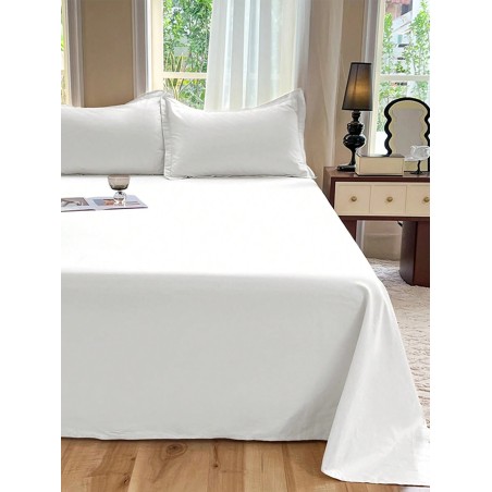 Lightweight Breathable Polyester Bedsheet - Solid Color Modern Bedding