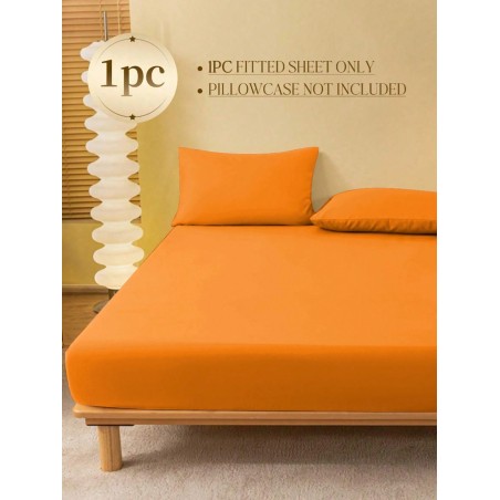 Orange Fitted Sheet & Mattress Protector - Deep Pocket for All Beds