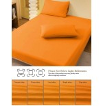 Orange Fitted Sheet & Mattress Protector - Deep Pocket for All Beds