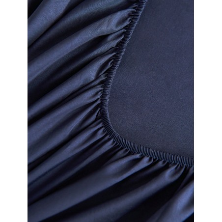 Navy Blue Fitted Sheet & Mattress Protector - Soft, Breathable, Deep Pocket (11.8") for Twin, Full, Queen, King Beds