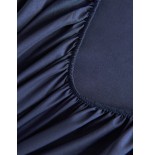 Navy Blue Fitted Sheet & Mattress Protector - Soft, Breathable, Deep Pocket (11.8") for Twin, Full, Queen, King Beds