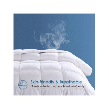 White Microfiber Down Alternative Comforter - Quilted Grid Duvet Insert