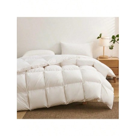 White Microfiber Down Alternative Comforter - Quilted Grid Duvet Insert