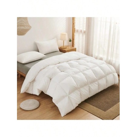 White Microfiber Down Alternative Comforter - Quilted Grid Duvet Insert