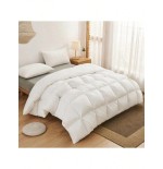 White Microfiber Down Alternative Comforter - Quilted Grid Duvet Insert