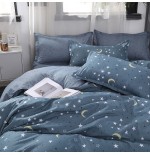 Starry Dreamscape Deep Blue Galaxy Bedding Set