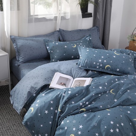 Starry Dreamscape Deep Blue Galaxy Bedding Set