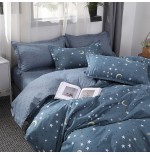 Starry Dreamscape Deep Blue Galaxy Bedding Set