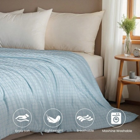 Jacquard Plaid Quilted Polyester Comforter Insert - All-Season Bedding