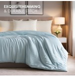 Jacquard Plaid Quilted Polyester Comforter Insert - All-Season Bedding