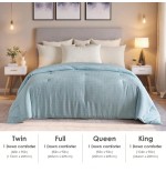 Jacquard Plaid Quilted Polyester Comforter Insert - All-Season Bedding