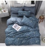 Starry Dreamscape Deep Blue Galaxy Bedding Set