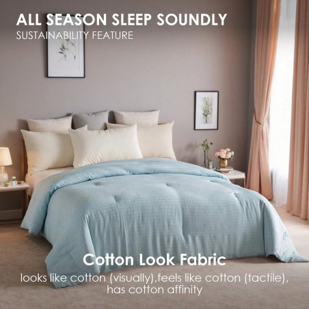 Jacquard Plaid Quilted Polyester Comforter Insert - All-Season Bedding