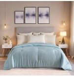 Jacquard Plaid Quilted Polyester Comforter Insert - All-Season Bedding