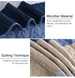 Blue Striped Quilt Set - Lightweight Microfiber Bedding