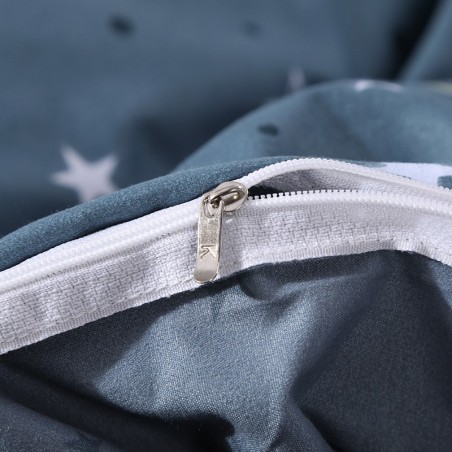 Starry Dreamscape Deep Blue Galaxy Bedding Set