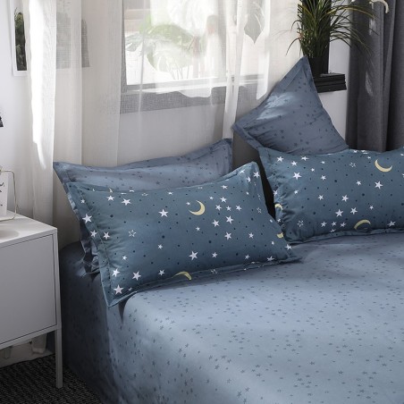Starry Dreamscape Deep Blue Galaxy Bedding Set