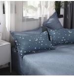 Starry Dreamscape Deep Blue Galaxy Bedding Set