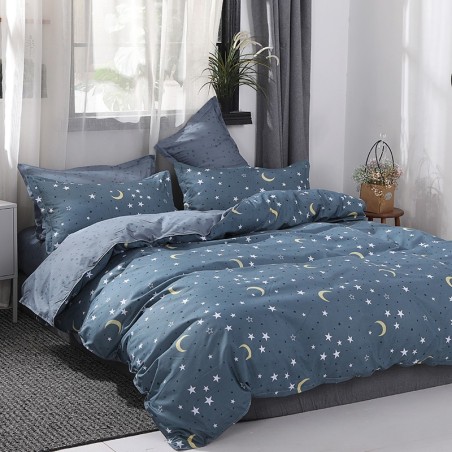 Starry Dreamscape Deep Blue Galaxy Bedding Set