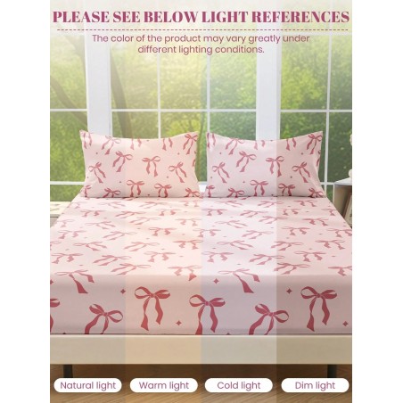 Soft Mattress Protector Fitted Sheet - Bowknot Pattern, Washable