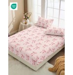 Soft Mattress Protector Fitted Sheet - Bowknot Pattern, Washable