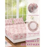 Soft Mattress Protector Fitted Sheet - Bowknot Pattern, Washable