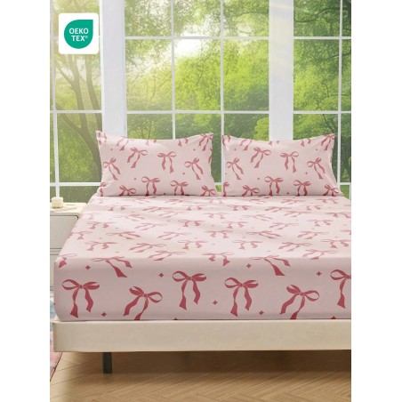 Soft Mattress Protector Fitted Sheet - Bowknot Pattern, Washable