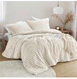Fluffy Ribbed Cord-Textured Comforter Set | 2/3 Piece Plush Bedding