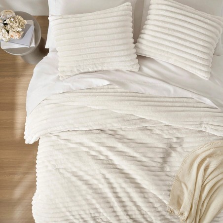 Fluffy Ribbed Cord-Textured Comforter Set | 2/3 Piece Plush Bedding
