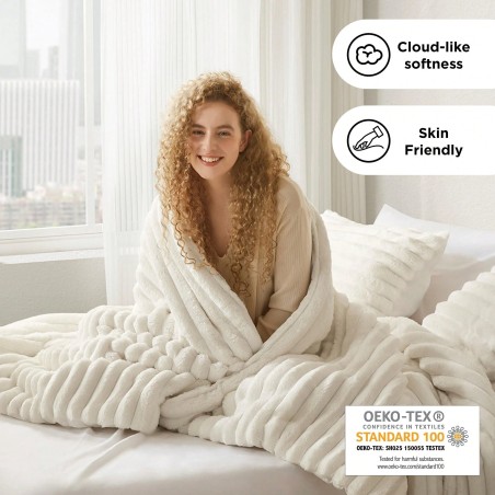 Fluffy Ribbed Cord-Textured Comforter Set | 2/3 Piece Plush Bedding