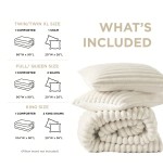 Fluffy Ribbed Cord-Textured Comforter Set | 2/3 Piece Plush Bedding